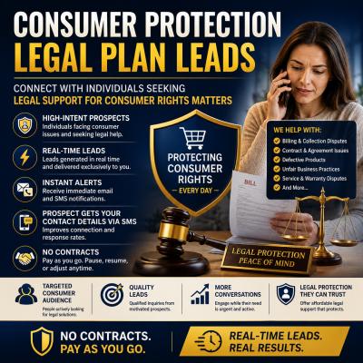 Consumer protection legal plan leads